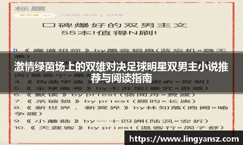 激情绿茵场上的双雄对决足球明星双男主小说推荐与阅读指南